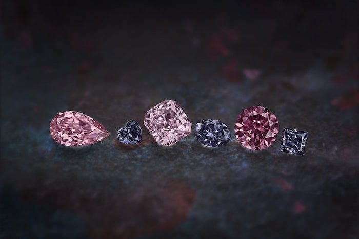 6 diamonds mined from the Argyle mine.
