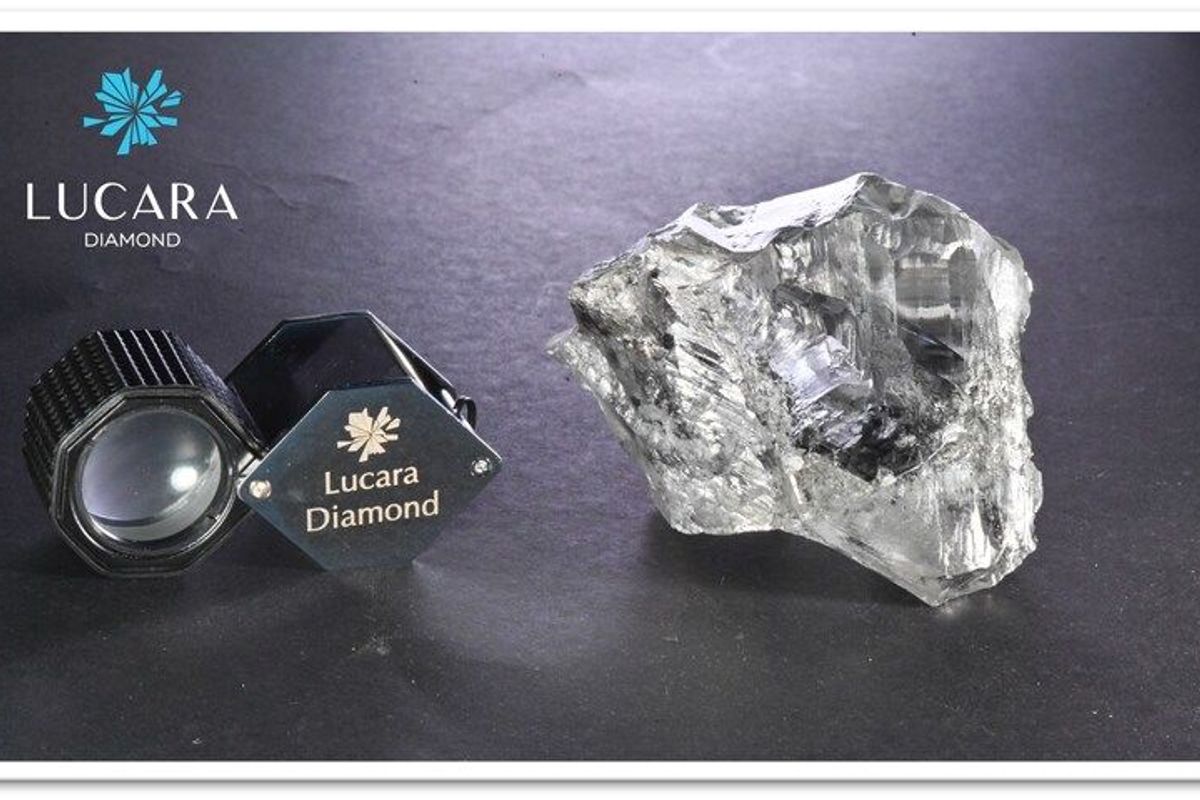 1,094 carat rough diamond from Lucara Diamond's Karowe mine.