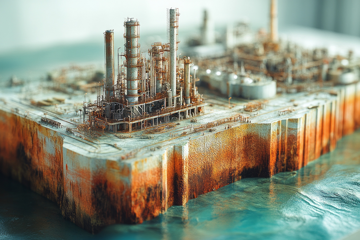 3D model of an intricate oil reservoir.