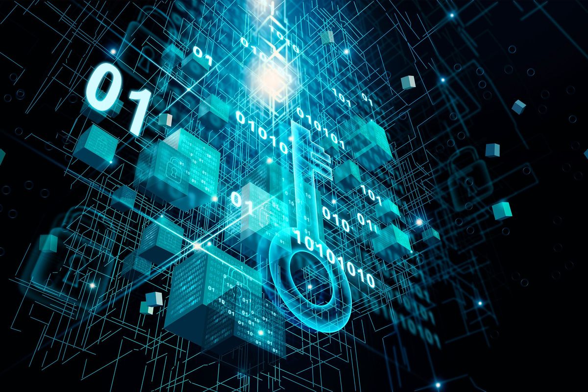 3D rendering of blockchain technology