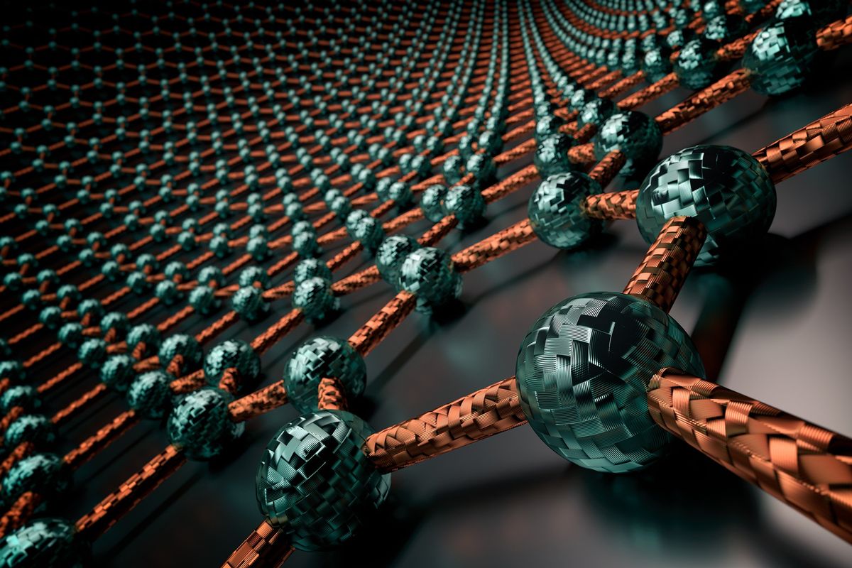 3d rendering of graphene molecules