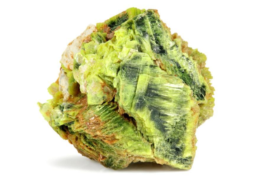 a green-hued piece of uranium ore