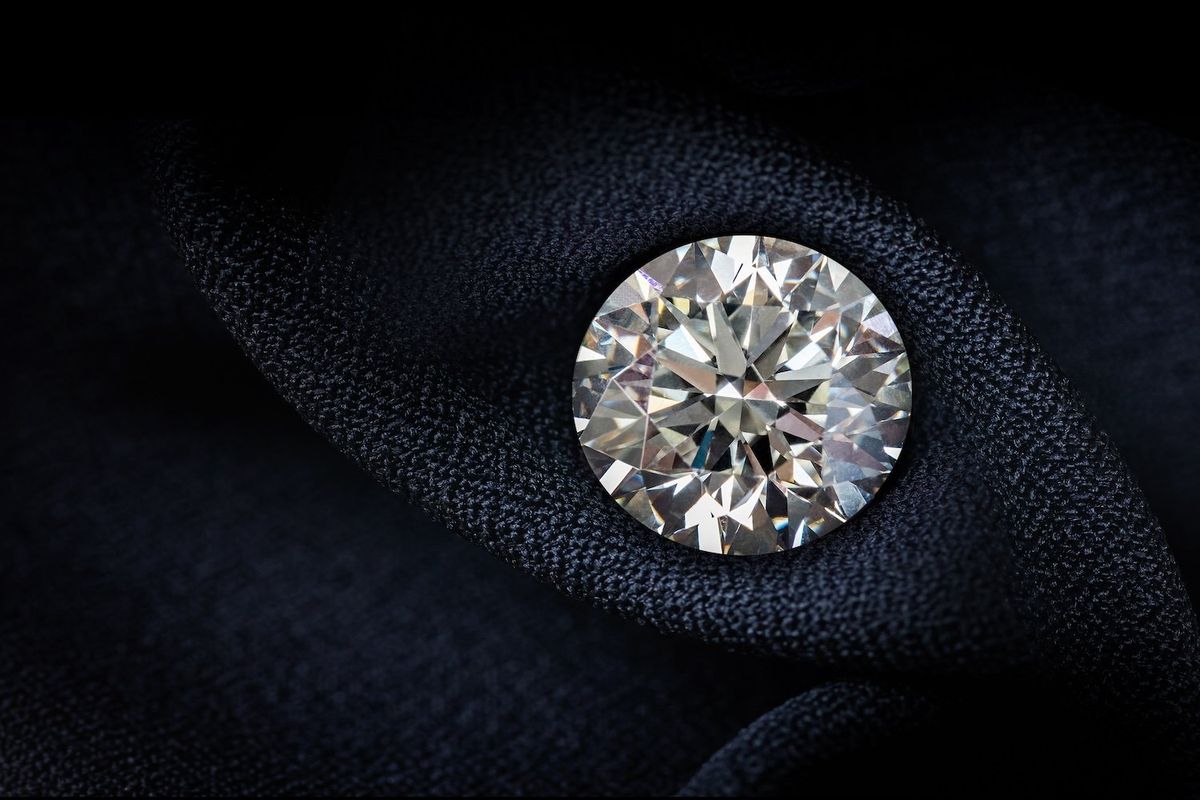 A large diamond on a black background.