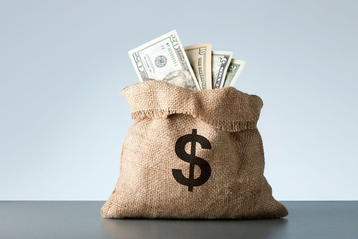 A sack of US money.