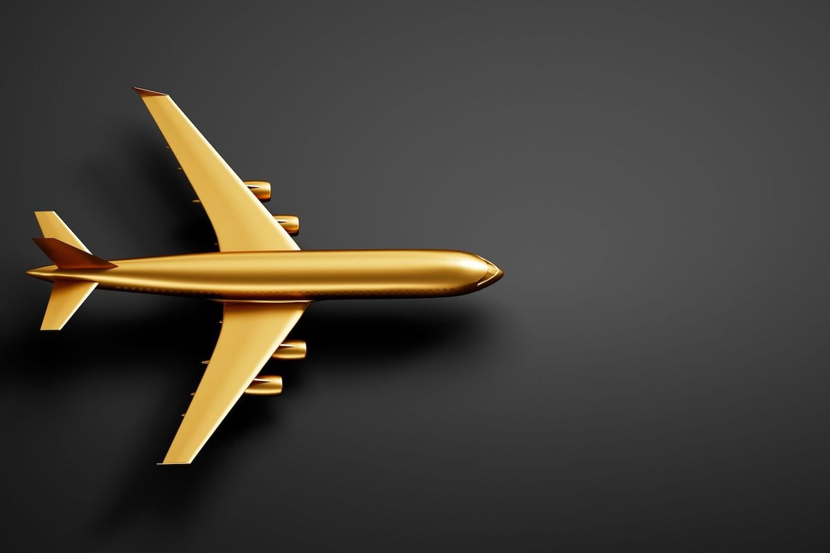 A small golden plane.