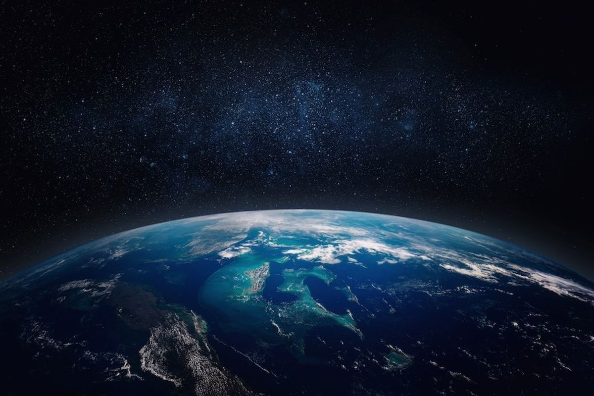 A view of Earth from space.