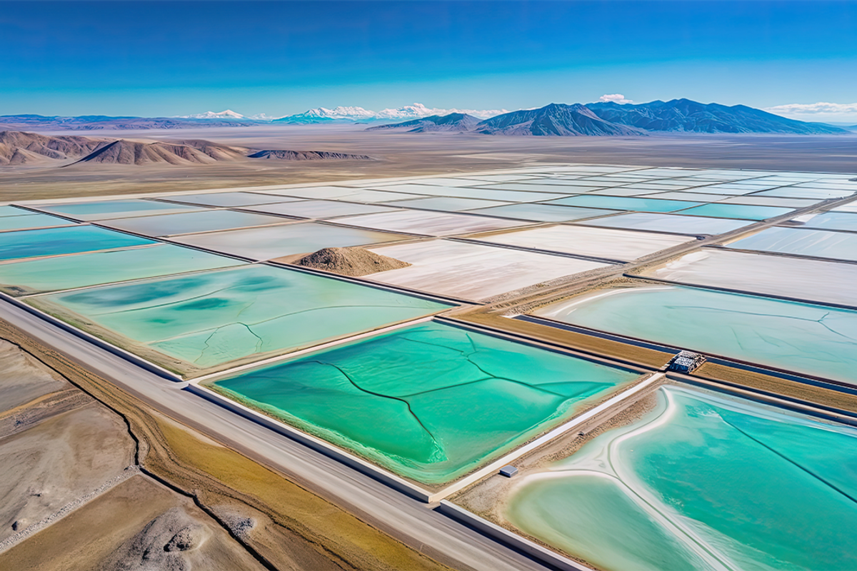 Aerial view of lithium fields in Northern Argentina.