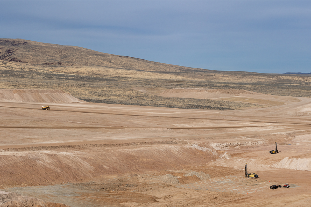 Aerial view of lithium mine.