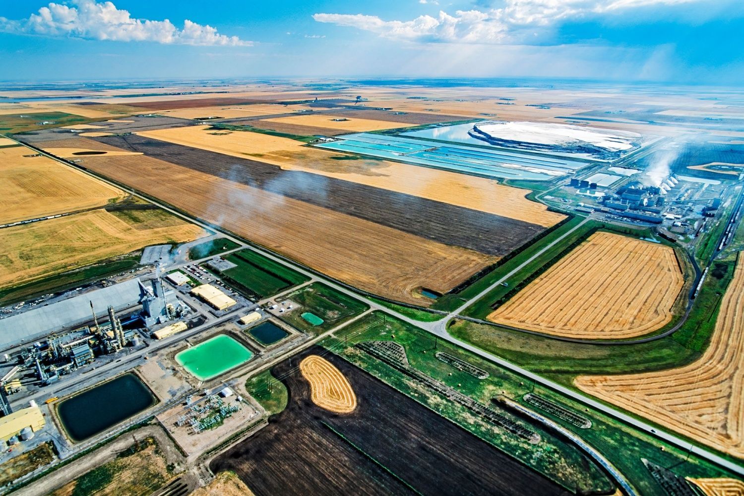 Aerial view of Mosaic's Belle Plaine potash mine in Saskatchewan, Canada.