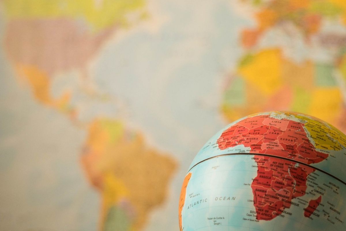Africa on globe.