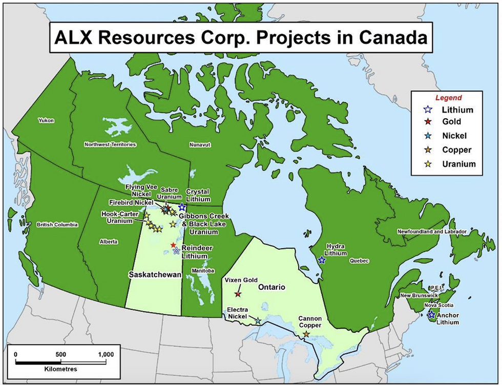 ALX Resources Corp Projects in Canada