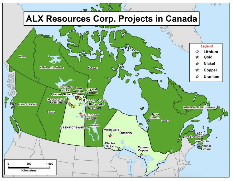 ALX Resources project locations