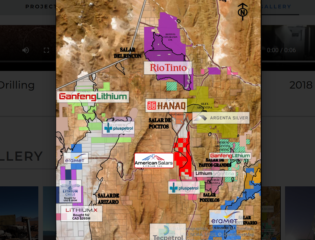 American Salar's project location map