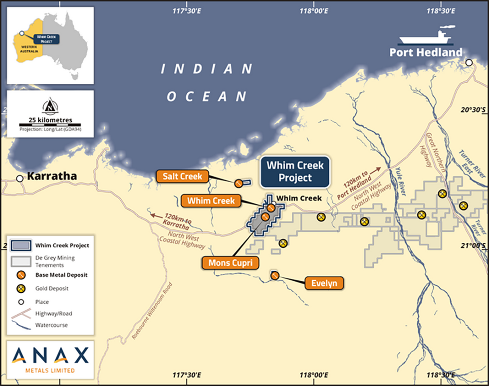 Anax Metals Whim Creek project location