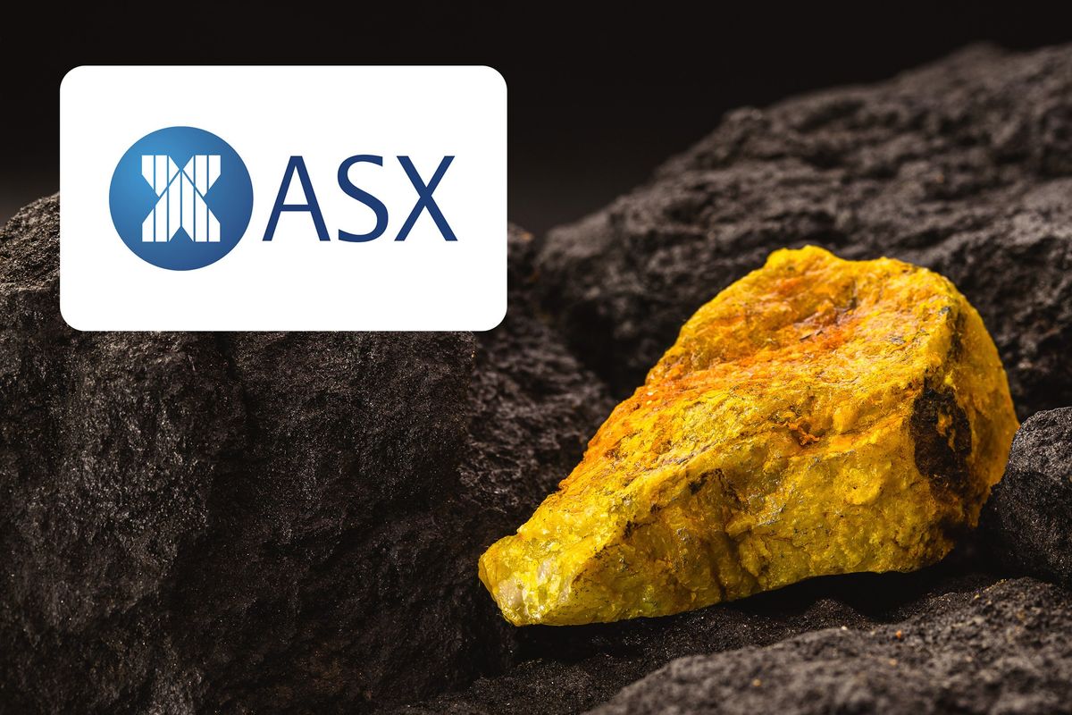 ASX symbol with uranium ore.