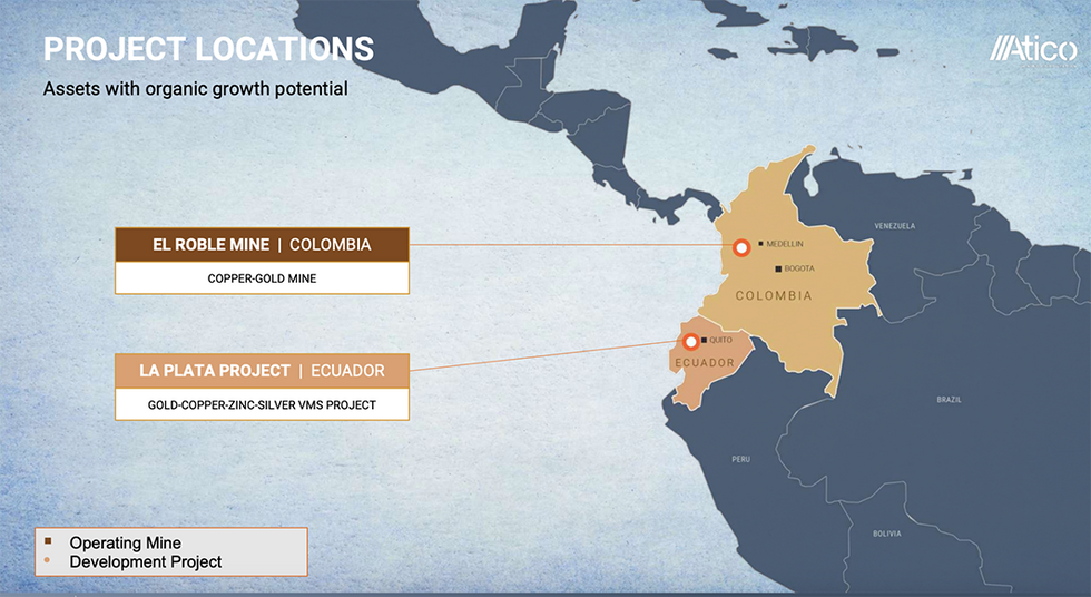 Atico Mining Project Locations