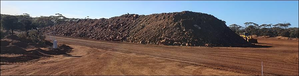 Auric Mining gGold ore on the ROM Pad at Jeffreys Find