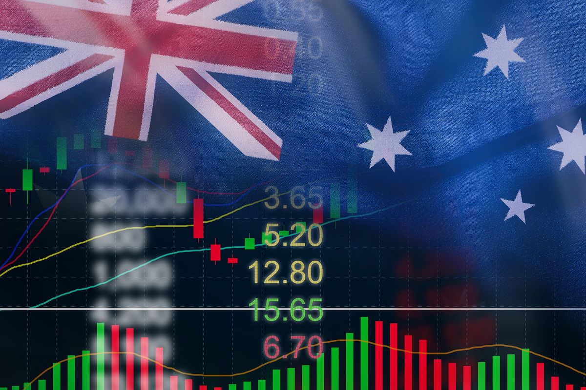 australia flag and investing charts