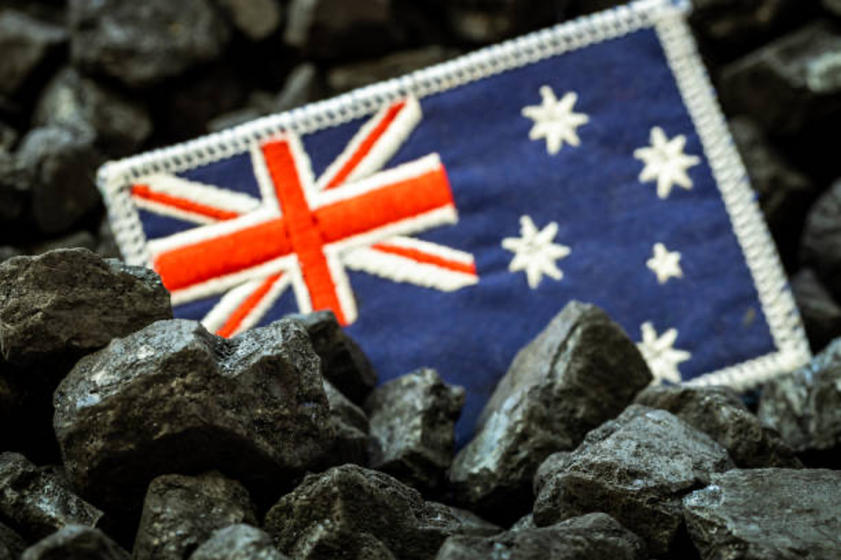 Australian flag patch on a mine site.