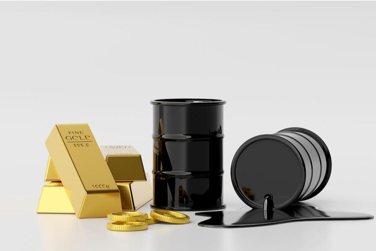 bars of gold and barrels of oil