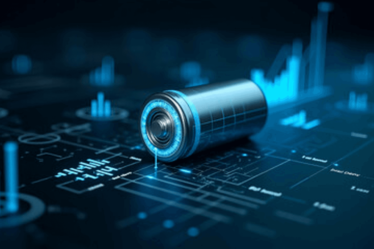 battery on top of stocks graph.