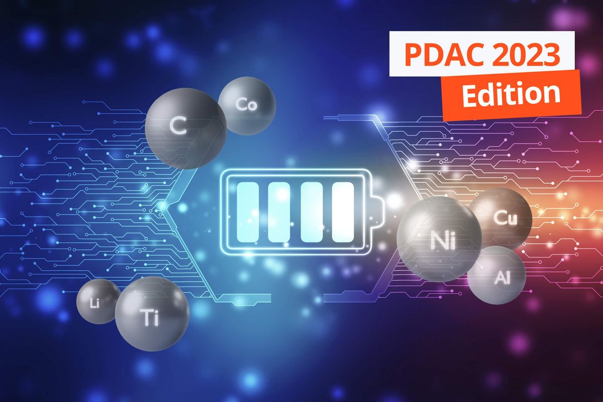 battery with periodic symbols for critical minerals