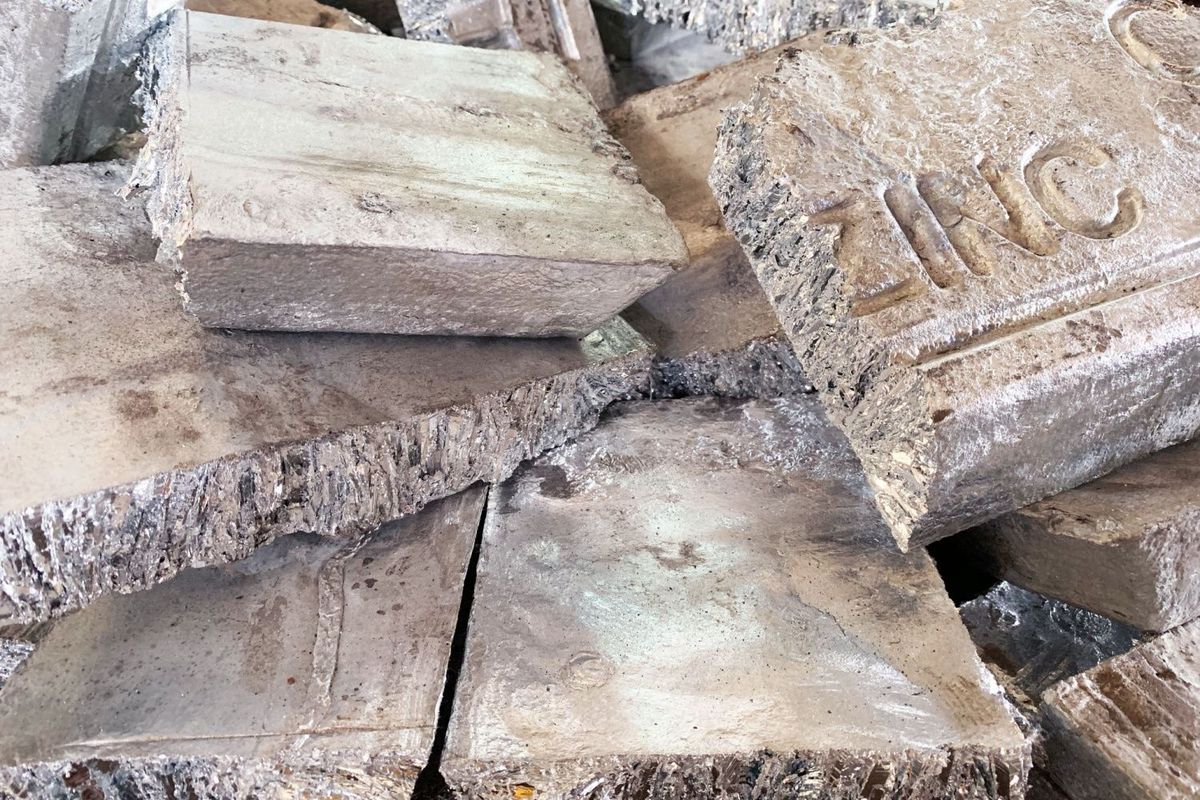Blocks of zinc.