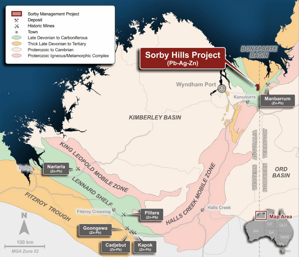 Boab Metals' Sorby Hills project location