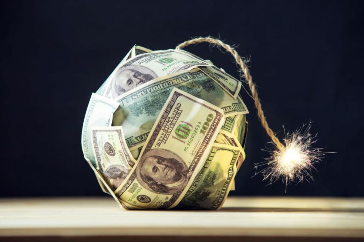 bomb made out of us money