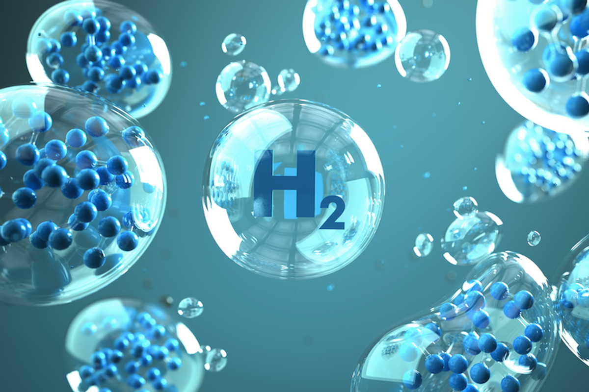 bubbles, with the middle one reading H2