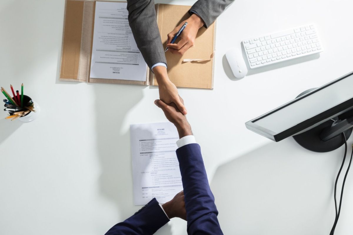 Business handshake.