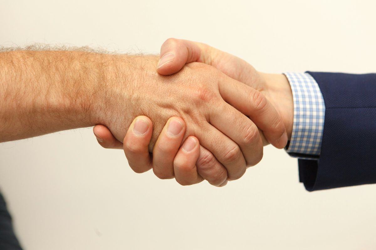 Business handshake.