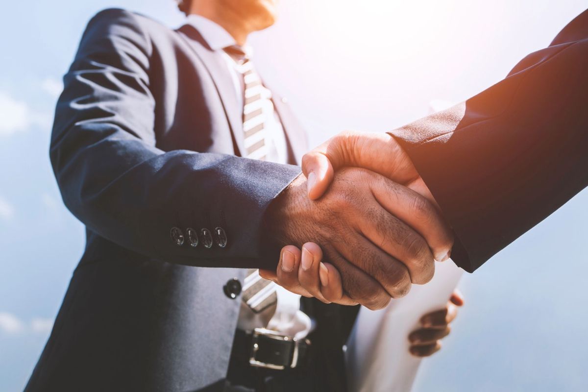 Business handshake.