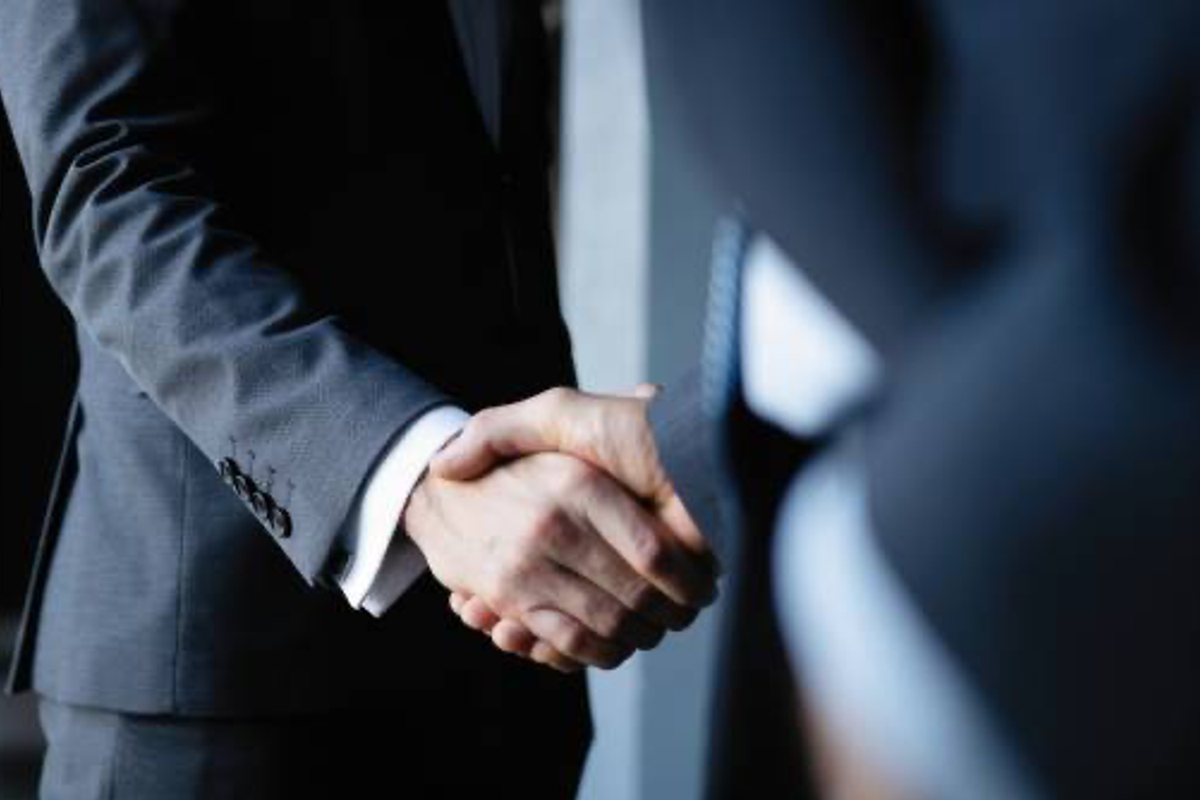 Business handshake.