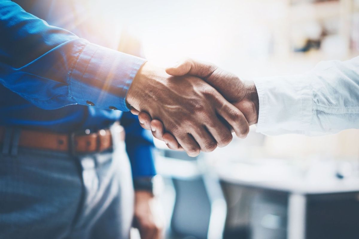 Businessmen shaking hands.