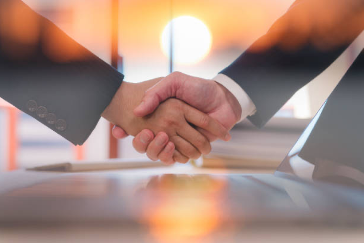 Businessmen shaking hands.