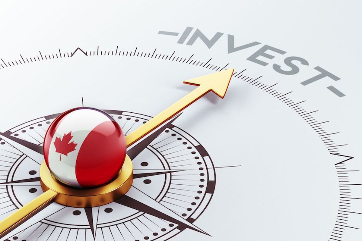 canada compass pointing to the word "invest"