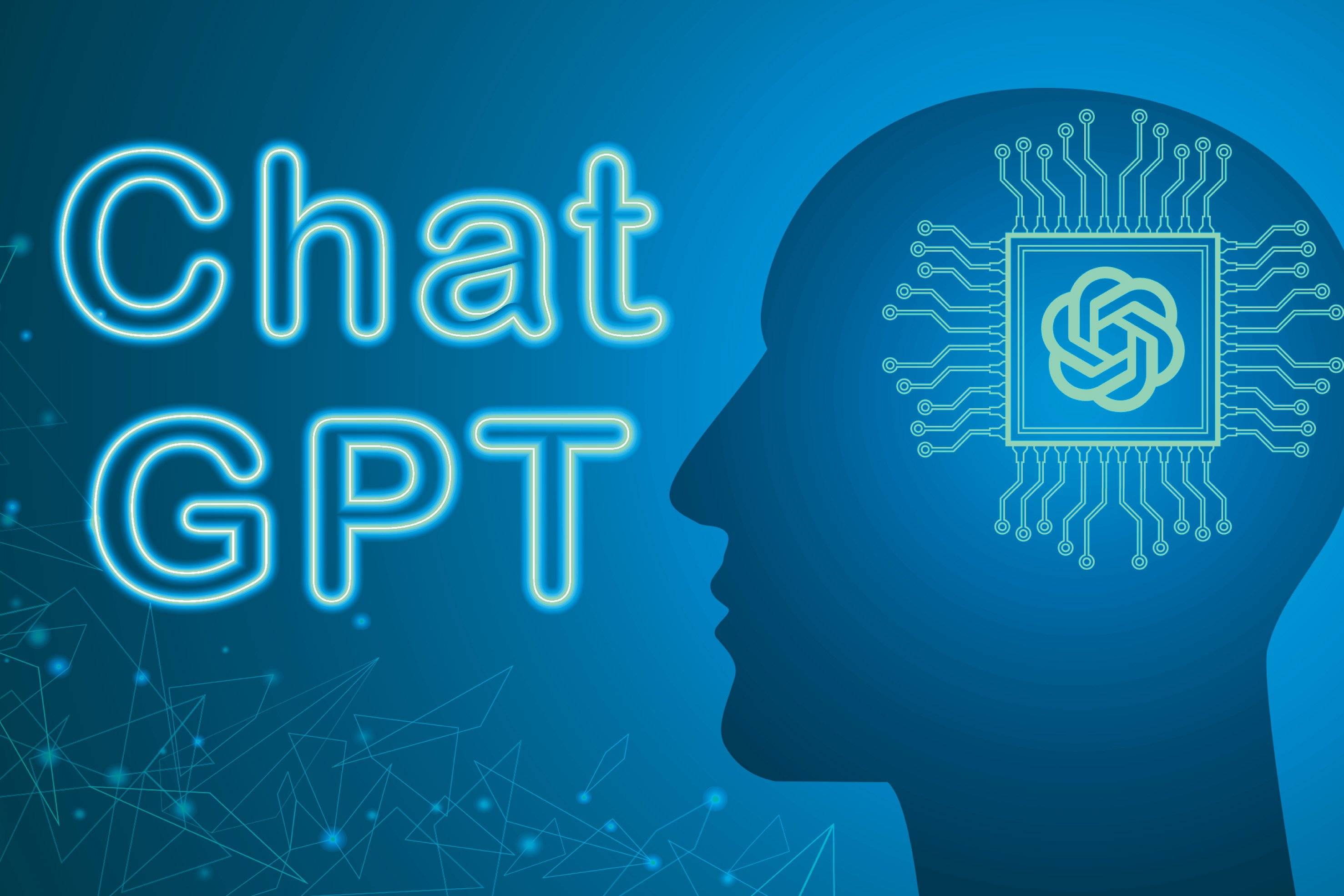 ChatGPT logo overlayed on human profile.