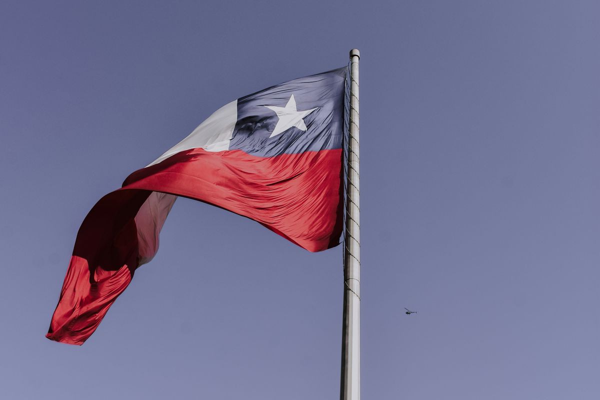 Chilean against blue sky.