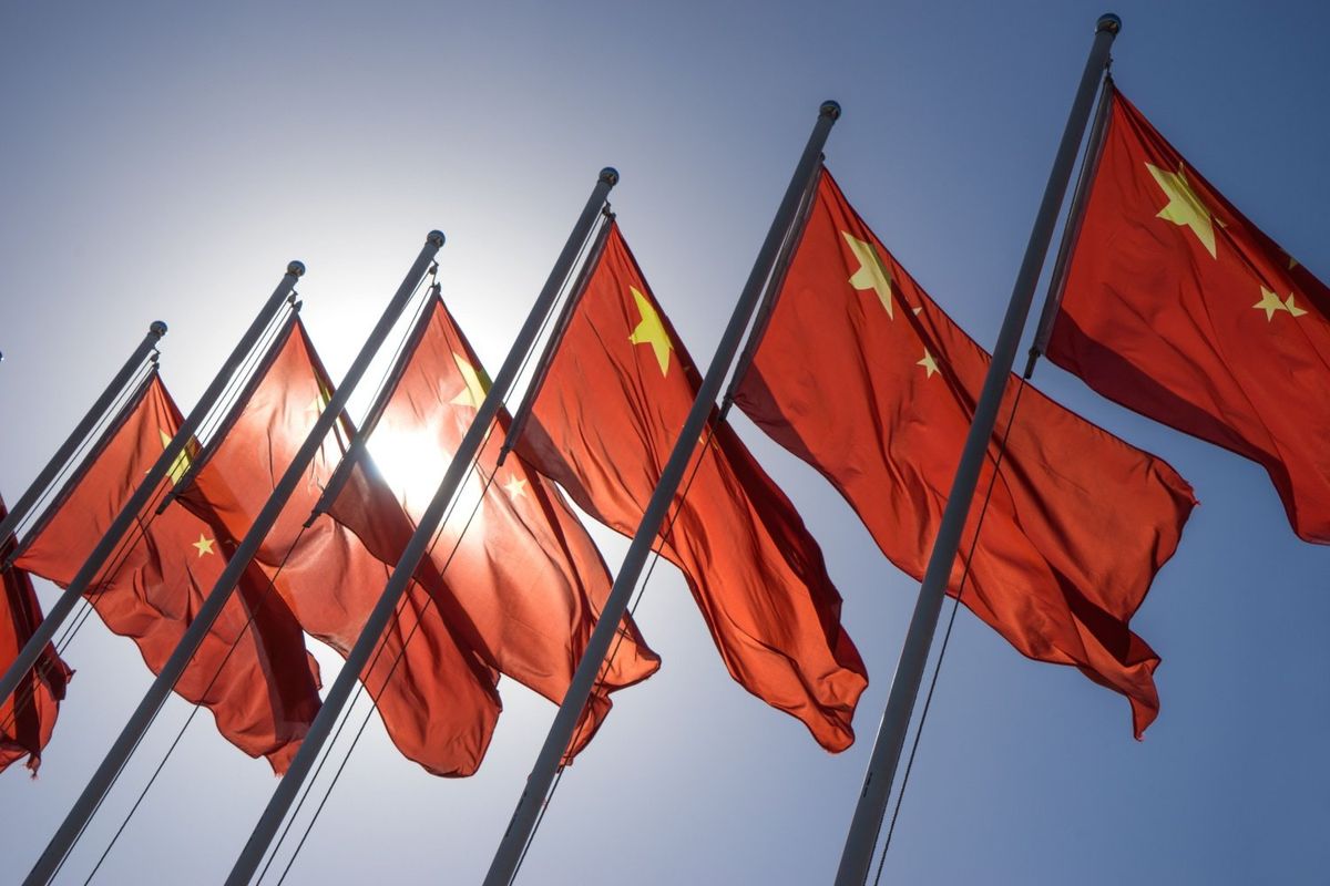 Chinese flags. 