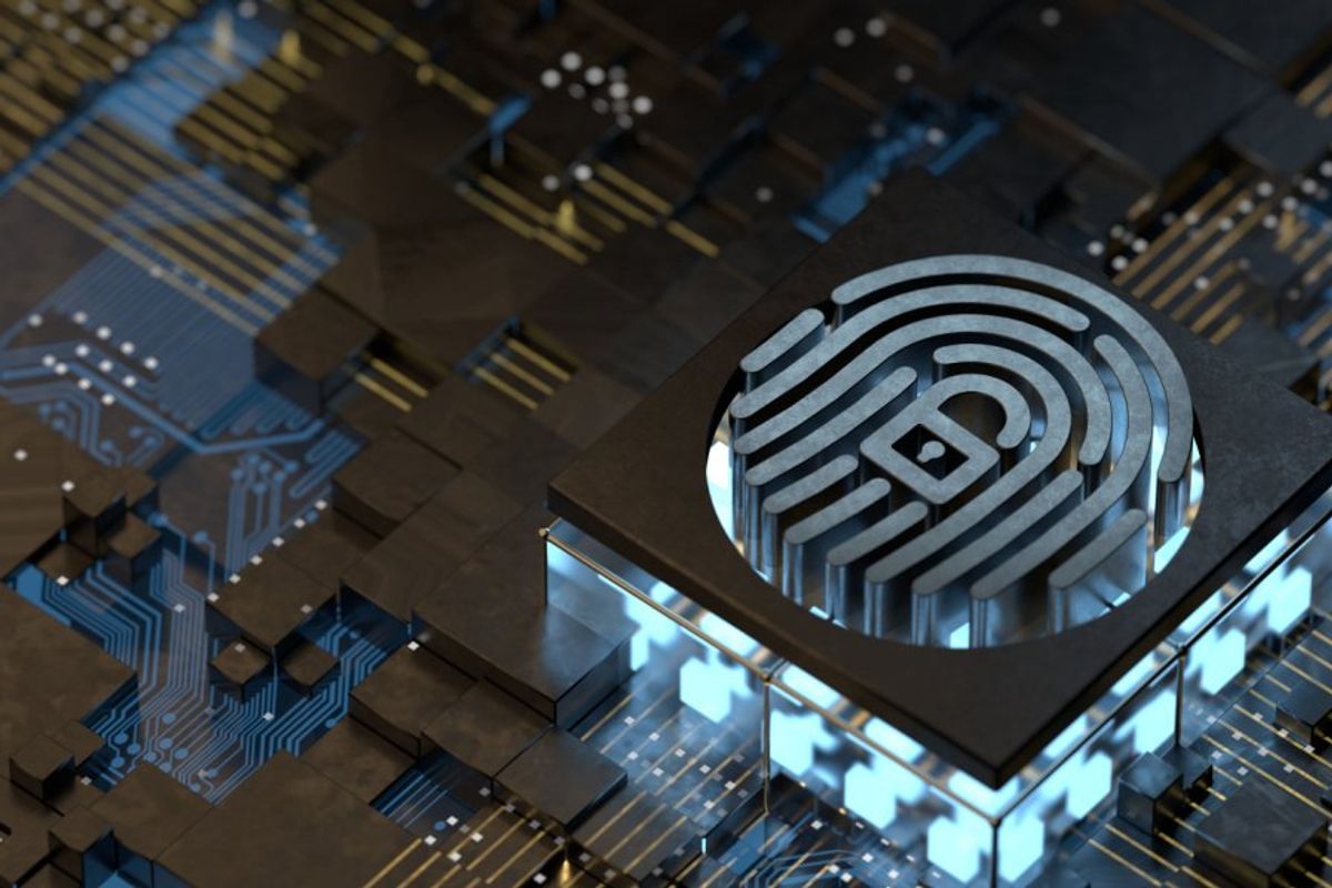 circuit board with thumbprint and lock design