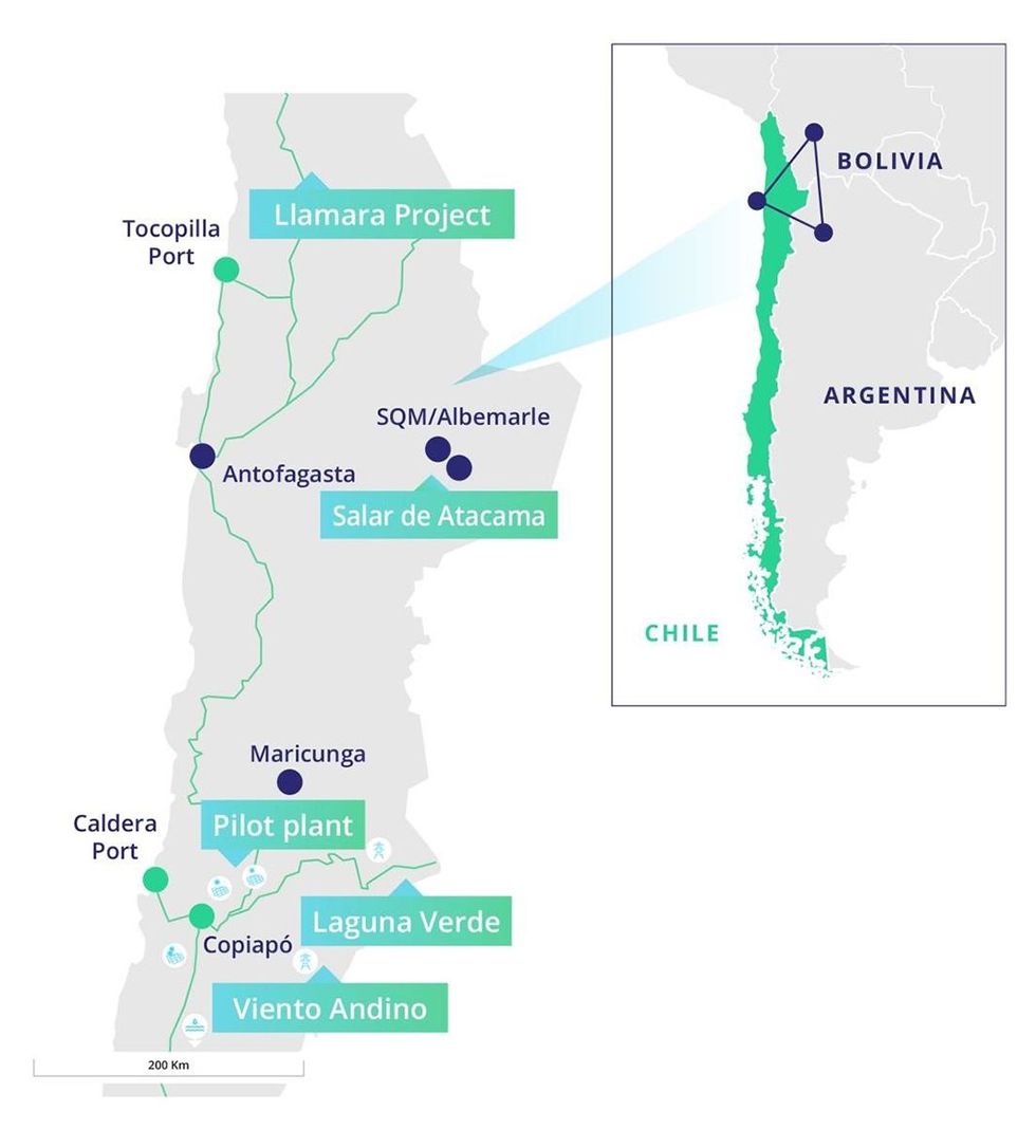 Cleantech Lithium project locations