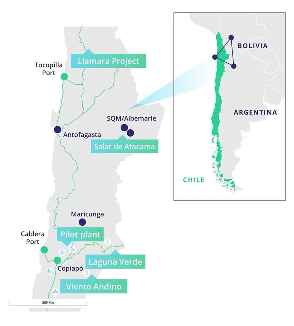 Cleantech Lithium's project locations