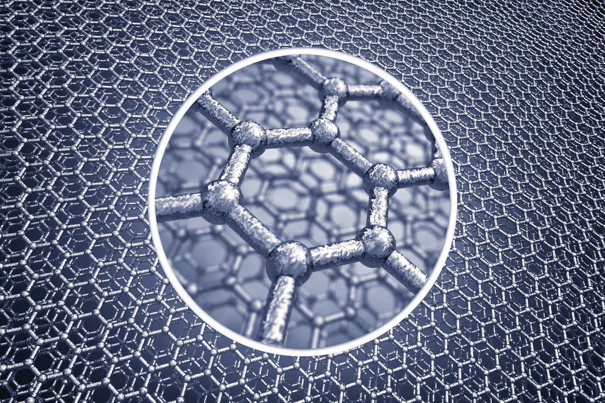 Close up of synthetic graphite molecule.