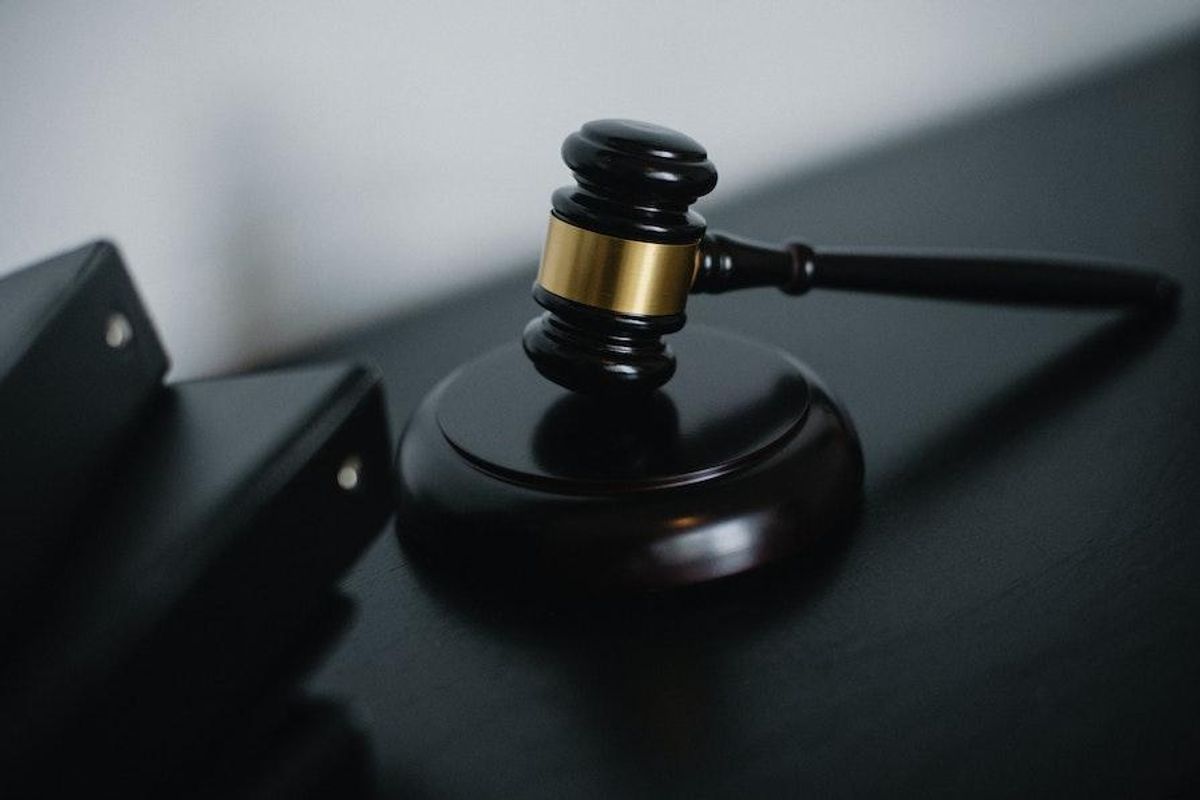 closeup of a gavel
