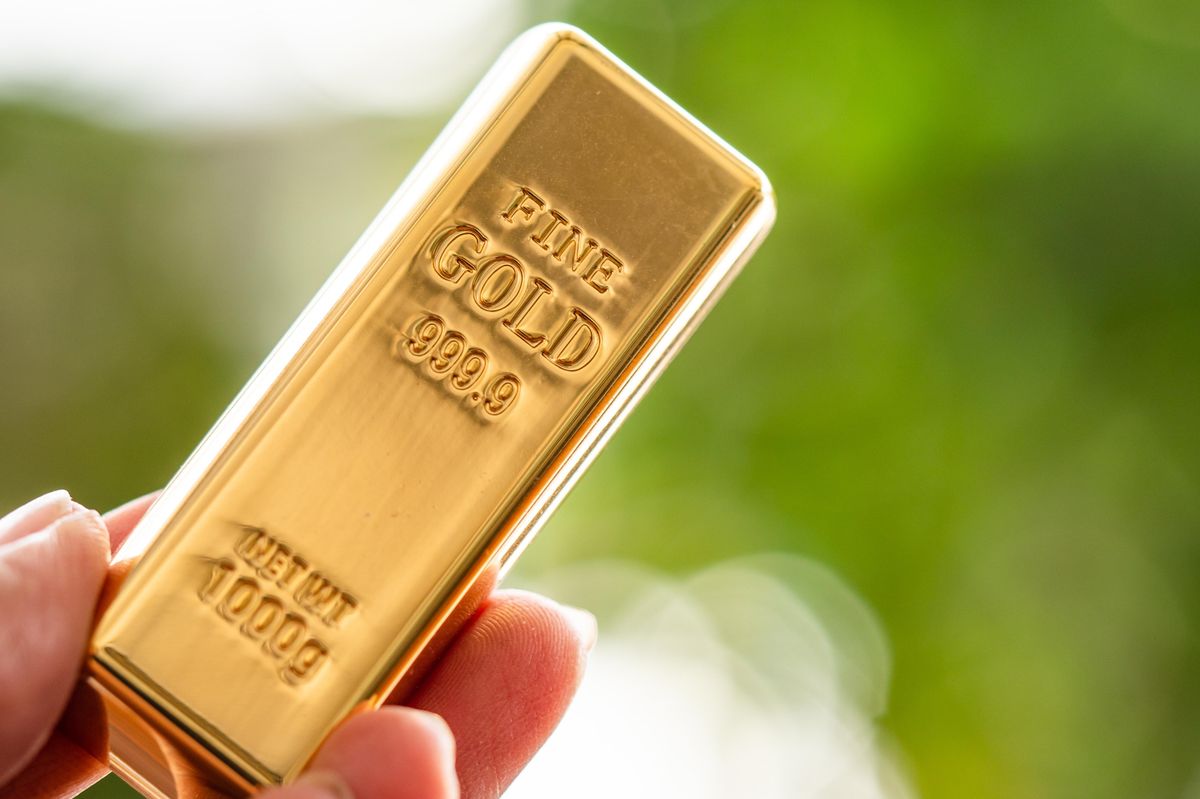 closeup of a gold bar