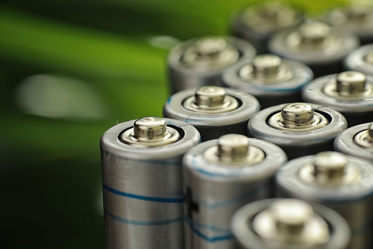 Closeup of batteries.