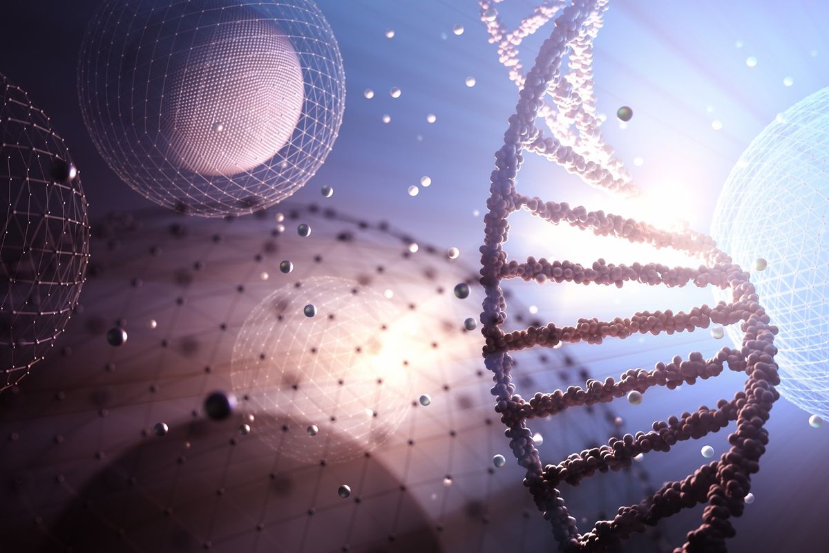 Closeup of gene molecule.