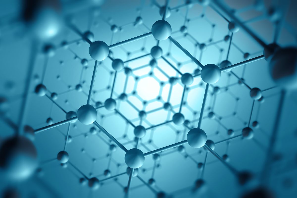Closeup of graphene molecules.