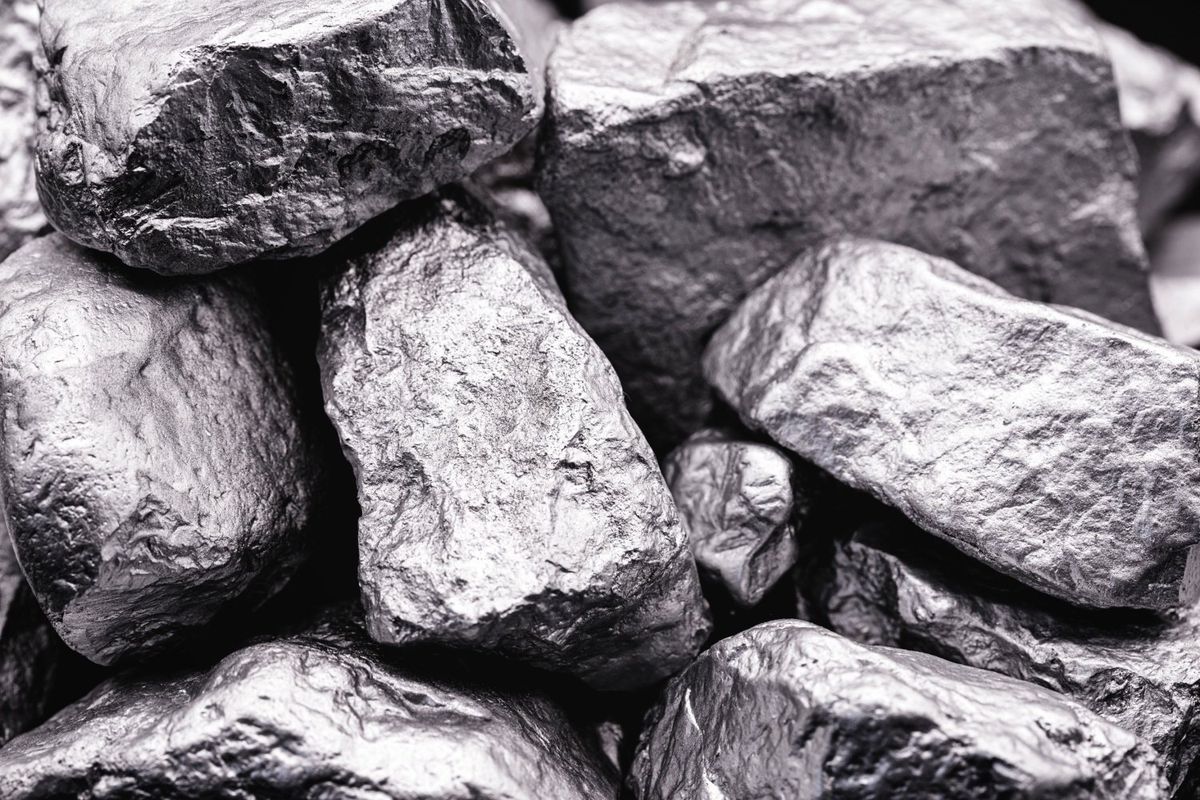 Closeup of manganese ore from mines.